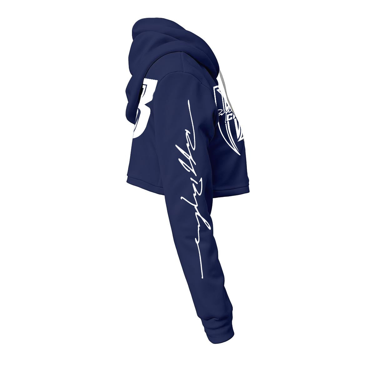 White Print Ride Or Die Chick Cropped Hoodie | Fleece Lining
