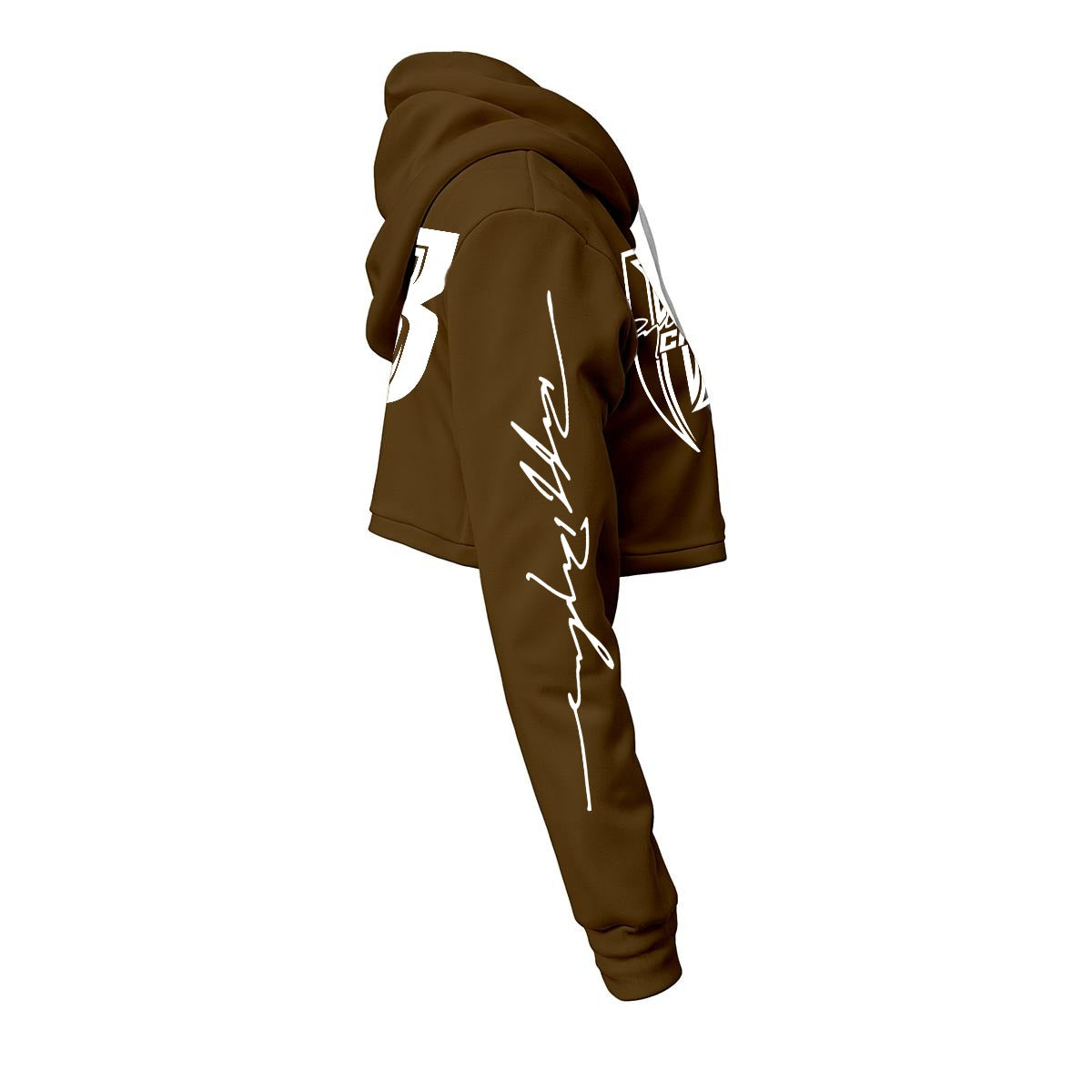 White Print Ride Or Die Chick Cropped Hoodie | Fleece Lining