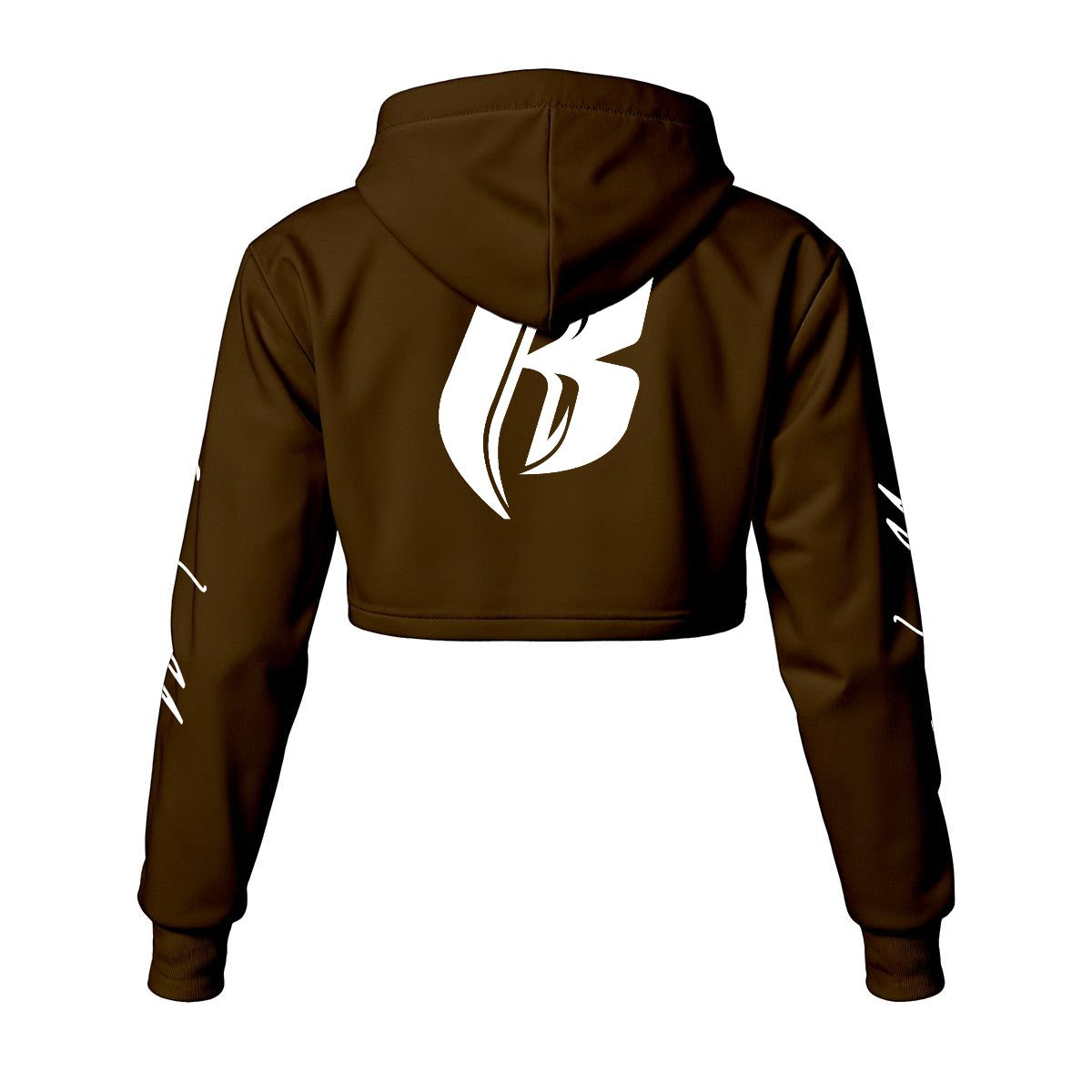 White Print Ride Or Die Chick Cropped Hoodie | Fleece Lining