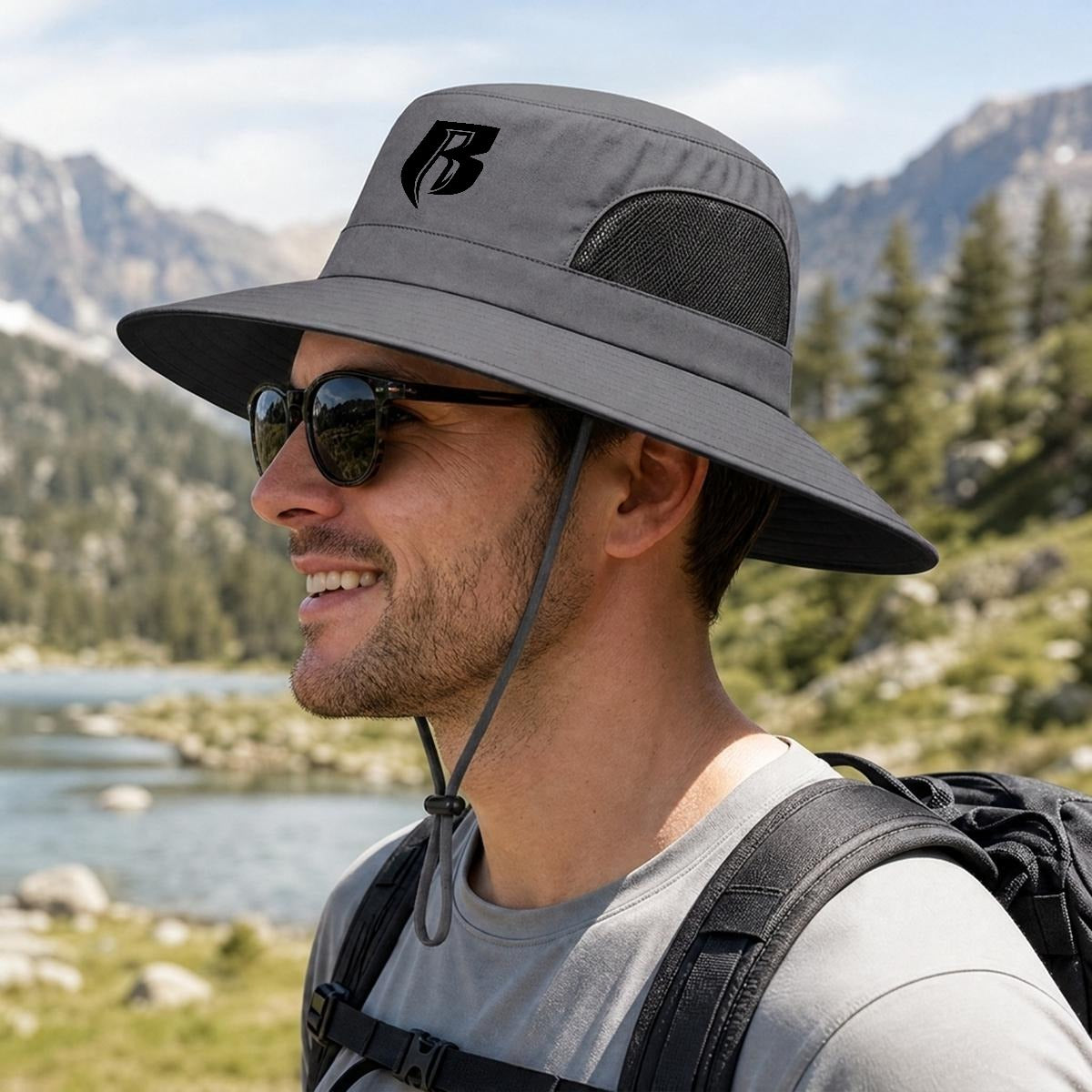 Blk RR Wide Brim Sun Hat