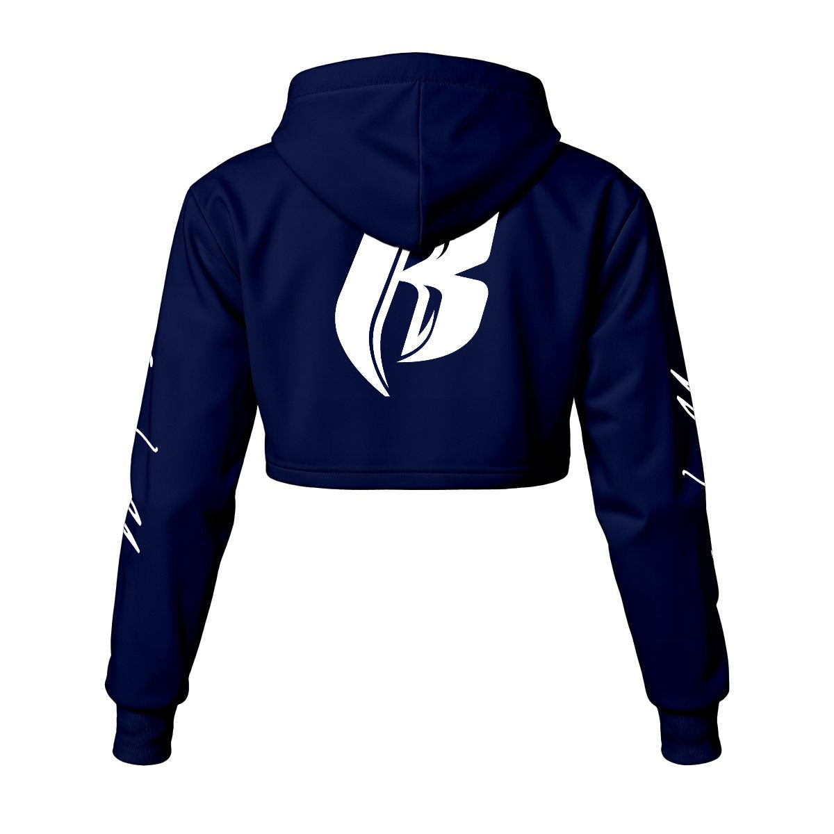 White Print Ride Or Die Chick Cropped Hoodie | Fleece Lining