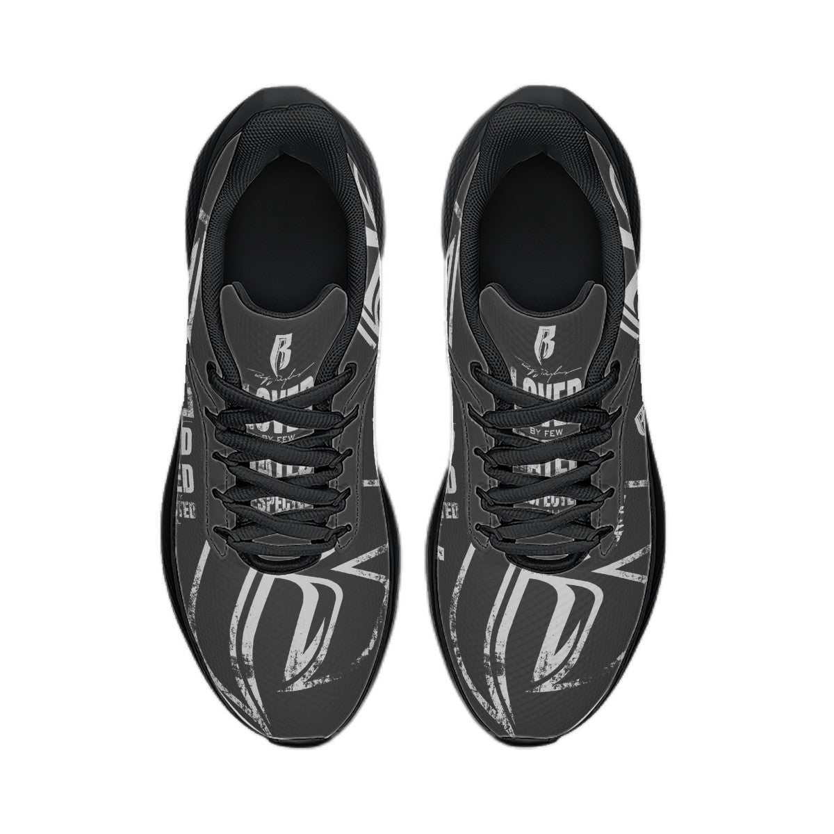 Black & Silver RR Grunge Running Shoes